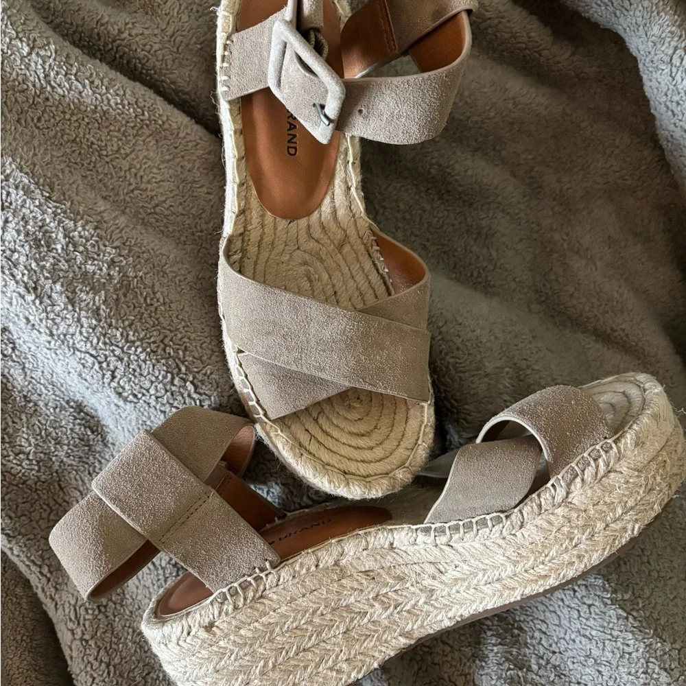 Lucky Brand Beige Espadrille Platform Sandals